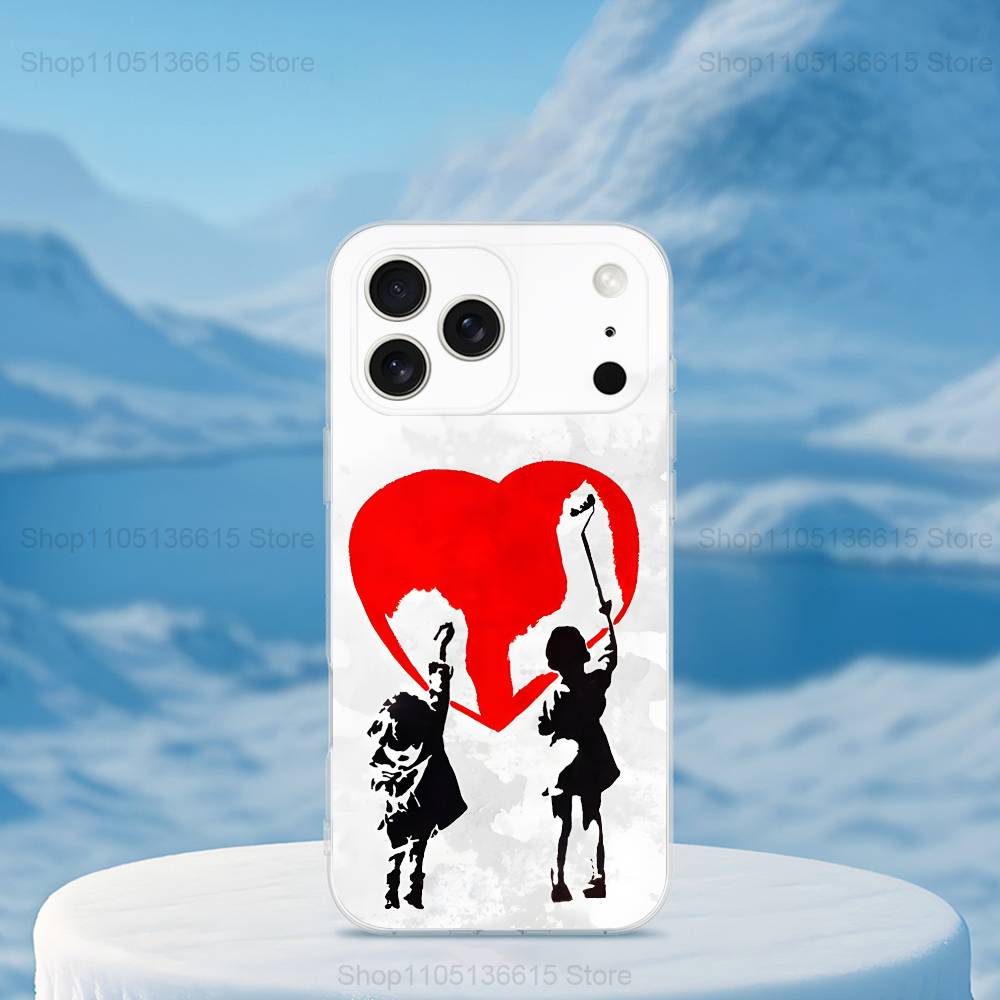 Graffiti Art B-Banksy S-Street Case For iPhone Max,13,XR,SE,12,15,Pro,17,Plus,11,14,16,X,XS,Mini Transparent Soft Cover