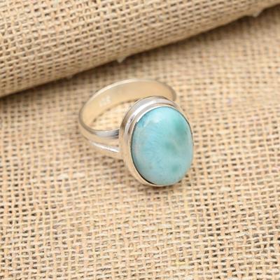 Larimar Gemstone Handmade 925 Srebrny Pierścień Biżuteria Na Święto Dziękczynienia