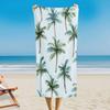 Artistic Tropical Palm Tree Beach Towel, Hawaiian Style Quick Dry Absorbent, Lightweight Sand Resistant Travel Pool Essentials