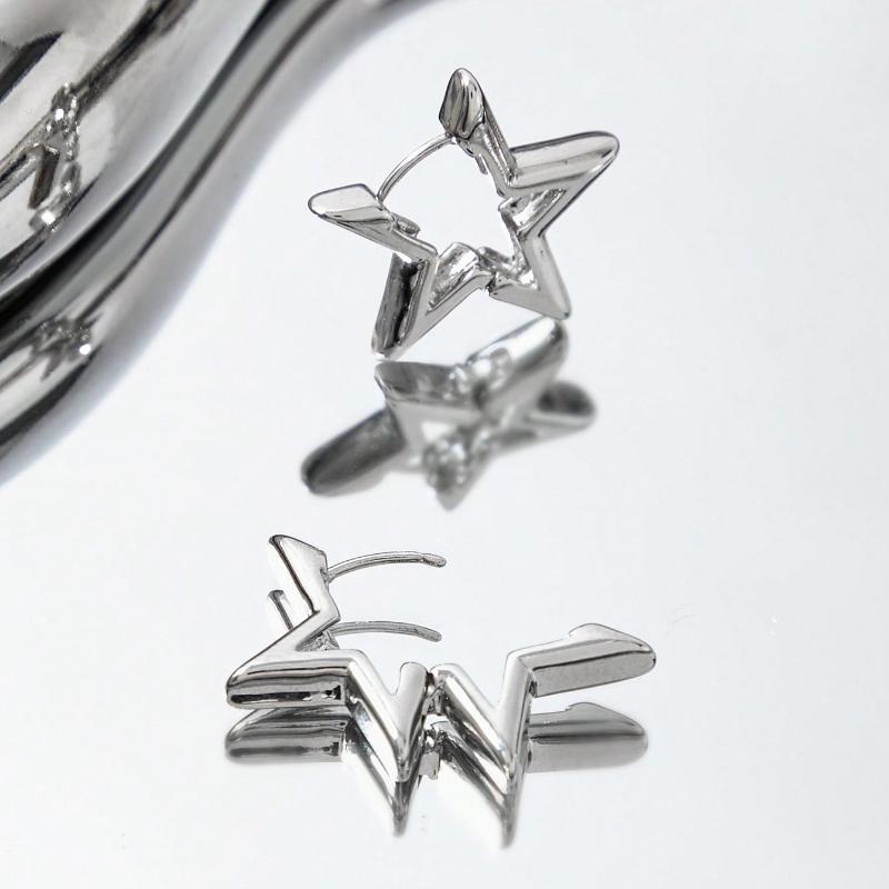 1pair Fashionable Star Design Hoop Earrings for Women for Daily Decoration