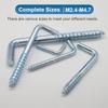 HOWSHENG 5-40pcs L Shape Screw Hook M2.4 M2.5 M3.4 M4.7 Zinc Plated Right Angle Hanging Hooks for Photo Frame Kitchen