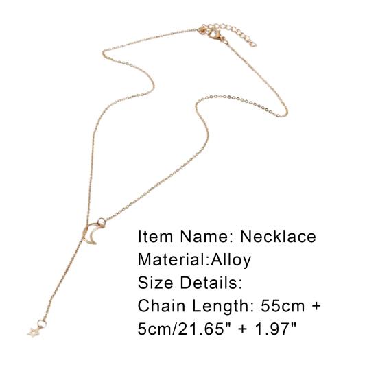 Moon Shape Star Pendant Luxury Clavicle Chain Necklace