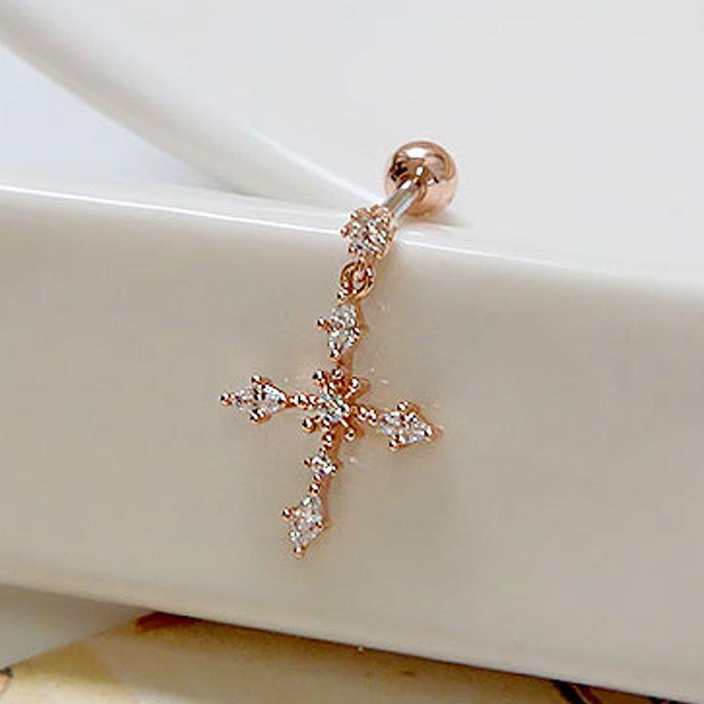 [1+1] Fashion Piercing Cubic Cross 2 types (Sold individually)