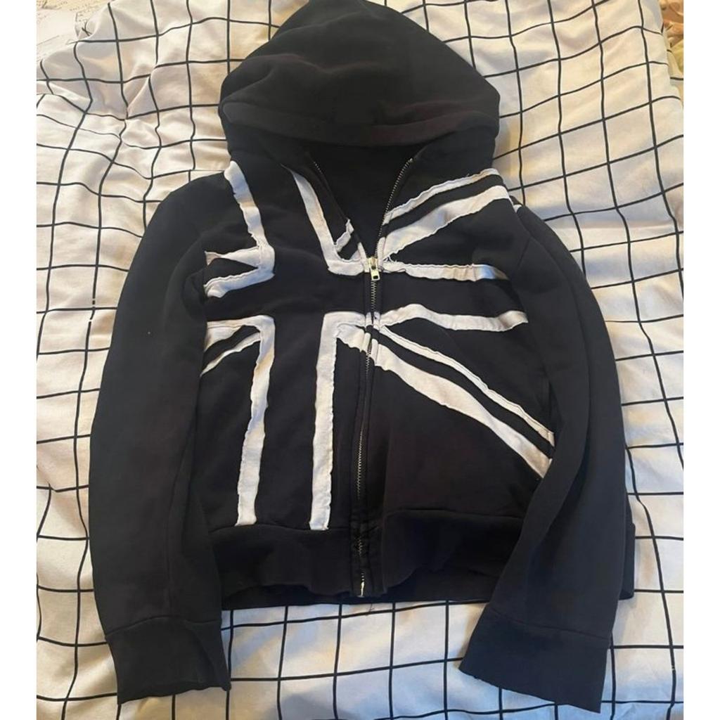 Cross-border Y2k Long-sleeved Pullover Zipper Print Sweater Jacket Hoodie Punk Dark Street Wear Hip-hop Style