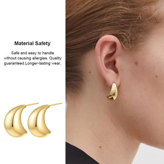 1 Pair Teardrop Earrings for Women, Small Water Drop Stud Earrings, Chunky Statement Jewelry for Wedding, Party, Prom, Daily