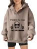 2025 new European and American Halloween women's hooded sweater front and rear pattern winter fleece loose casual