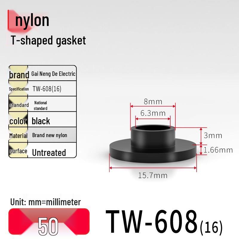 T-förmiger Nylon-Kunststoff-Dichtungsring und Schraubwellenhülse (Für dich: M2-M35)