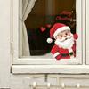 Cartoon-shaped Probe Santa Claus On The Balcony Window Glass Decoration with Window Stickers