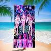 Trend Character Digital Print Double Sided Flannel Microfiber Beach Towel Quick Dry Absorbent Bath Towel