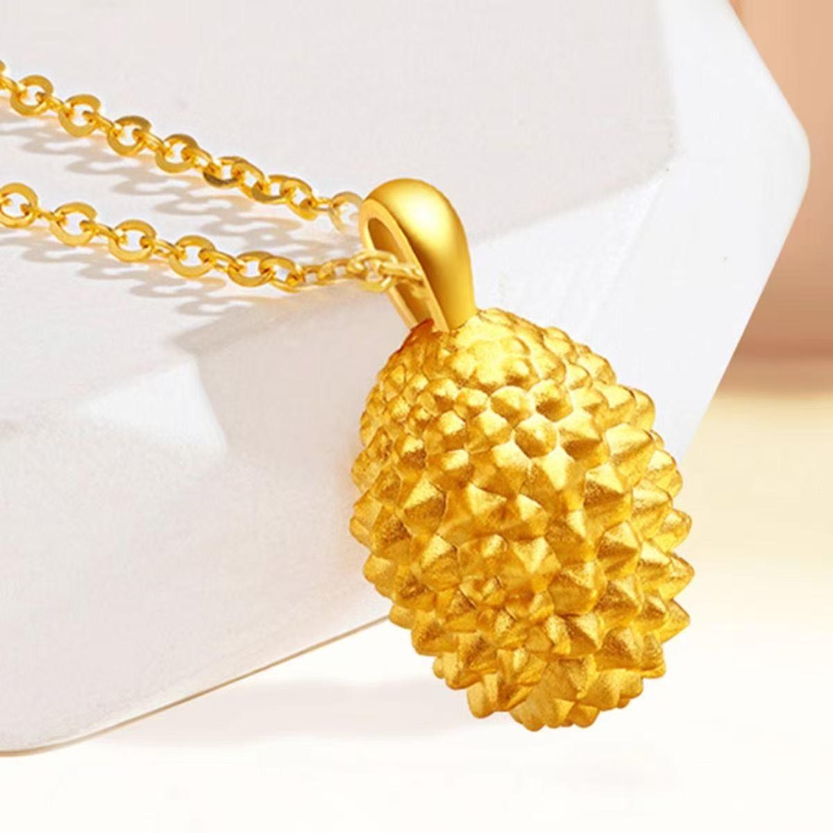 

Fashionable Gold Durian O-shaped Chain Necklace for Women - Versatile, Simple Gift for Best Friend