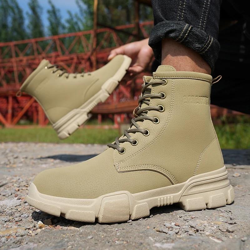 Anti-spark Welder Shoes Men's High Top Work Safety Boots Puncture Proof Construction Safety Shoes Men Platform Boots