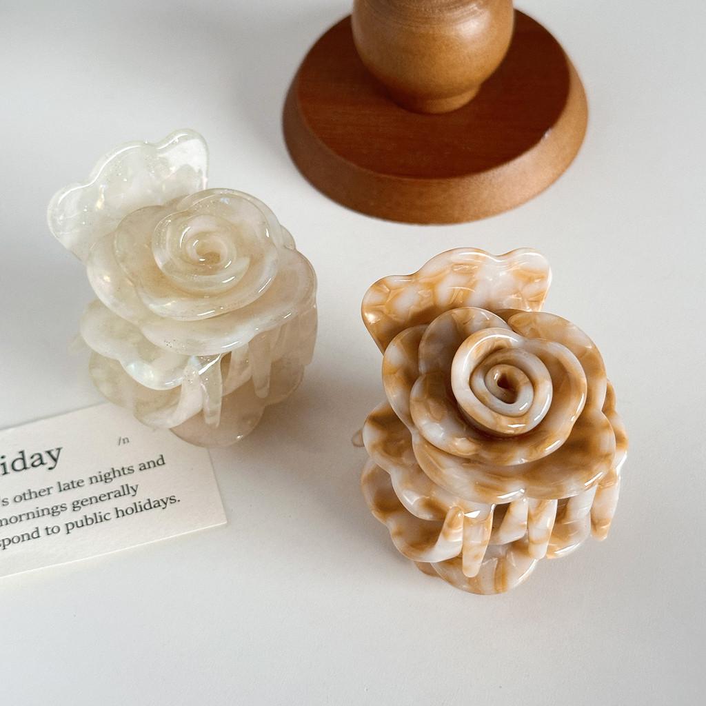 Chic Versatile Rose Flower Hair Claw Clip In Various Colors Stylish Acetate Hair Accessory