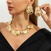 Irregular Choker Necklace Earrings Jewelry Set for Women Exaggerated Punk Geometric Torques Accessory