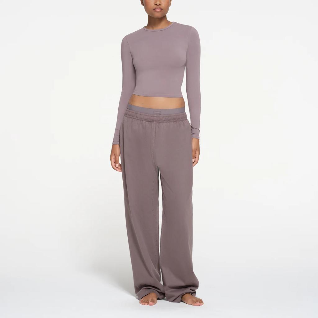 SKIMS Soft Fitted Cropped Long Sleeve T-Shirt Women tops Zinc AP-LGS-1370-ZNC