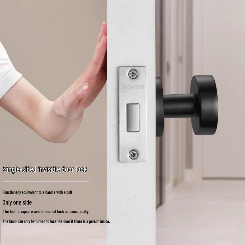 Versteckter Minimalistischer Weißer Runder Türgriff für Schlafzimmer