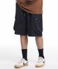 CREAM SODA LAB Washed Big Cargo Wide Work Shorts Black