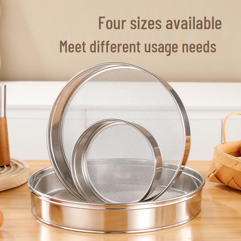 Stackable Stainless Steel Handheld 40 Mesh Fine Flour Sieve Baking Tool