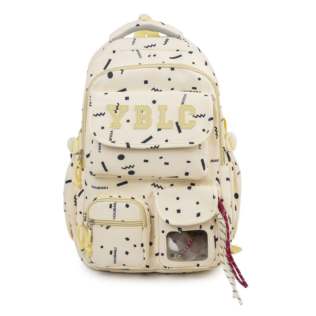 Girls' Junior High School School Bags Cute Printed Backpack High School Student Lightweight SchoolBags Large Sized Computer Bag for College Students