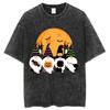 New Ghost Halloween Washed T Shirt Men Women Graphic Y2K Cotton Tshirt Unisex Harajuku Streetwear T-shirt Clothing Top Tee