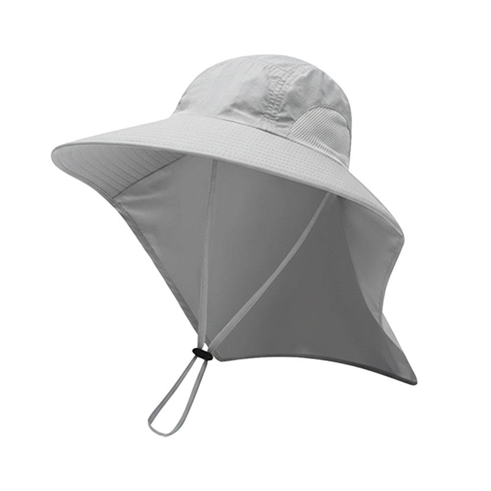 

Gifts Wide-brimmed Fishing Cap Shawl Adjustable Sun Protection Hats UV-protective Hiking Hat сірий
