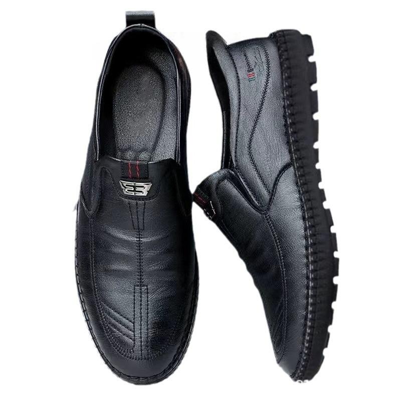 Pánské kožené boty Měkký povrch Nové business casual boty Boty pro střední věk a seniory Módní řidičské boty