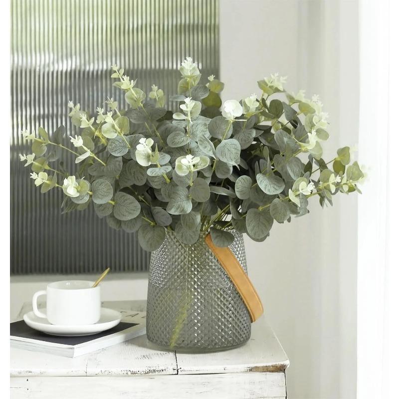 7/14Pcs Eucalyptus Leaves Artificial Plant Bouquet For Home Room Decor Garden Wedding Decoration Craft Flower Wreath Accessories