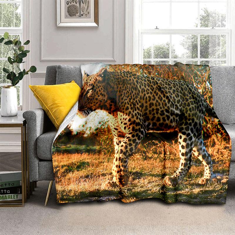 Bestia Zwierzę Leopard Gepard Kreskówka Koc, Miękki Koc do Rzucania do Domu Sypialni Łóżka Sofy Pikniku Podróży Biura Koc Okrywowy Dziecko