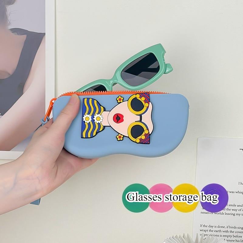 Portable Dust-proof Soft Silicone Glasses Bag, Sunglasses Storage Bag, Can Be Hung To Prevent Loss of Glasses Case,Perfect Gift