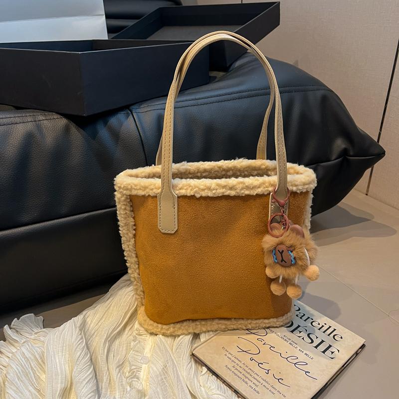 New Year's Bag, Winter New Lamb Wool Handbag, Versatile Large-capacity Mother and Child Bag, Christmas Plush Handbag.