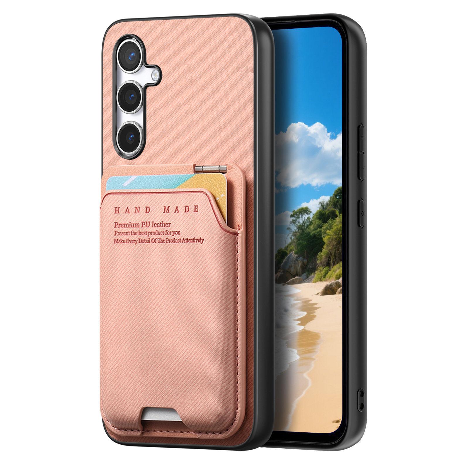 

Вертикальный слот для карт Кошелек Кожаный чехол Для Samsung Galaxy S25 Ultra S24 Plus S23 S22 A56 A16 A26 A17 A07 A55 Угол свободного крепления Galaxy S22 5G розовый