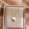Elegant Oil Painting Bivalve Charm Necklace 10 Multicolored Artistic Designs Thin Metal Mixture Fashion Addition