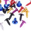 30Pcs/Pack M5*12MM Universal Aluminum Alloy Motorcycle Cross Head Self Tapping Bolts Screws Nut Round Head Thread Diameter