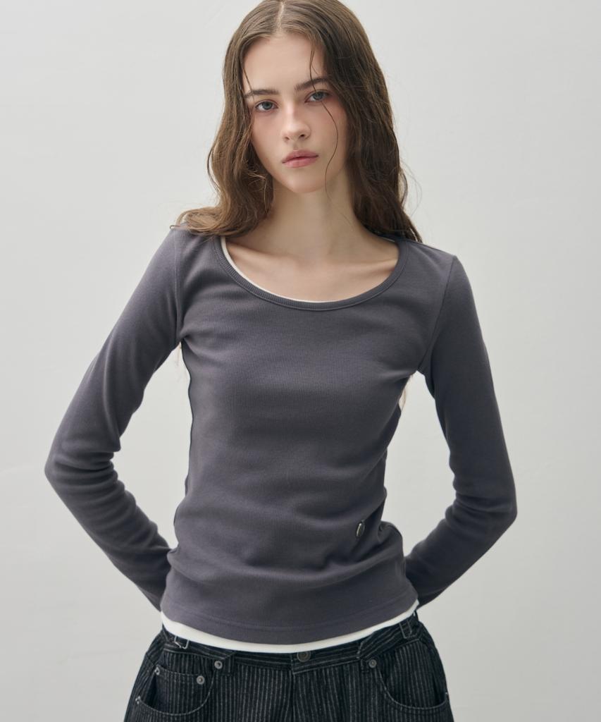 Ledeoli Scoop Neck Ribbed Long Sleeve [3 Colors]