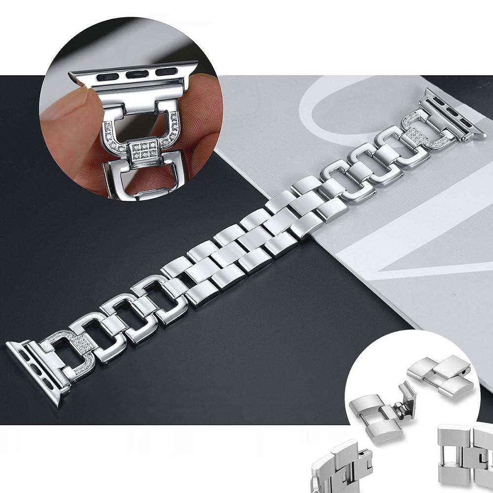Metallarmband für Apple Watch Band 45mm 41mm 44mm 40mm 46mm 42mm Diamant-Armband iWatch 11 10 9 8 7 6 5 SE Serie Ultra 3 2 49mm