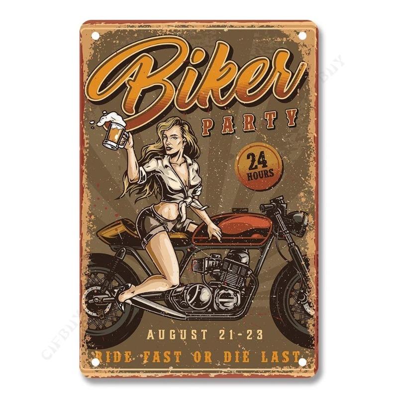 Motorcycle Legends Tin Sign, Retro Rural Wall Art 20x30cm