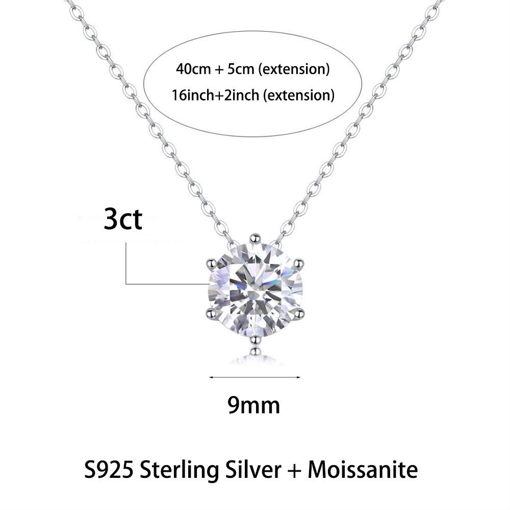 M-JAJA Moissanite Pendant Necklace 1/2/3ct Diamond Necklace S925 Silver Clavicle Chain for Women 18K Gold Plated Trendy Jewelry