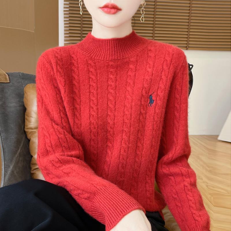Women's Cashmere Sweater Qinghe Cashmere 30% Cashmere 70% Wool Autumn and Winter Pullover Warm and Fashionable