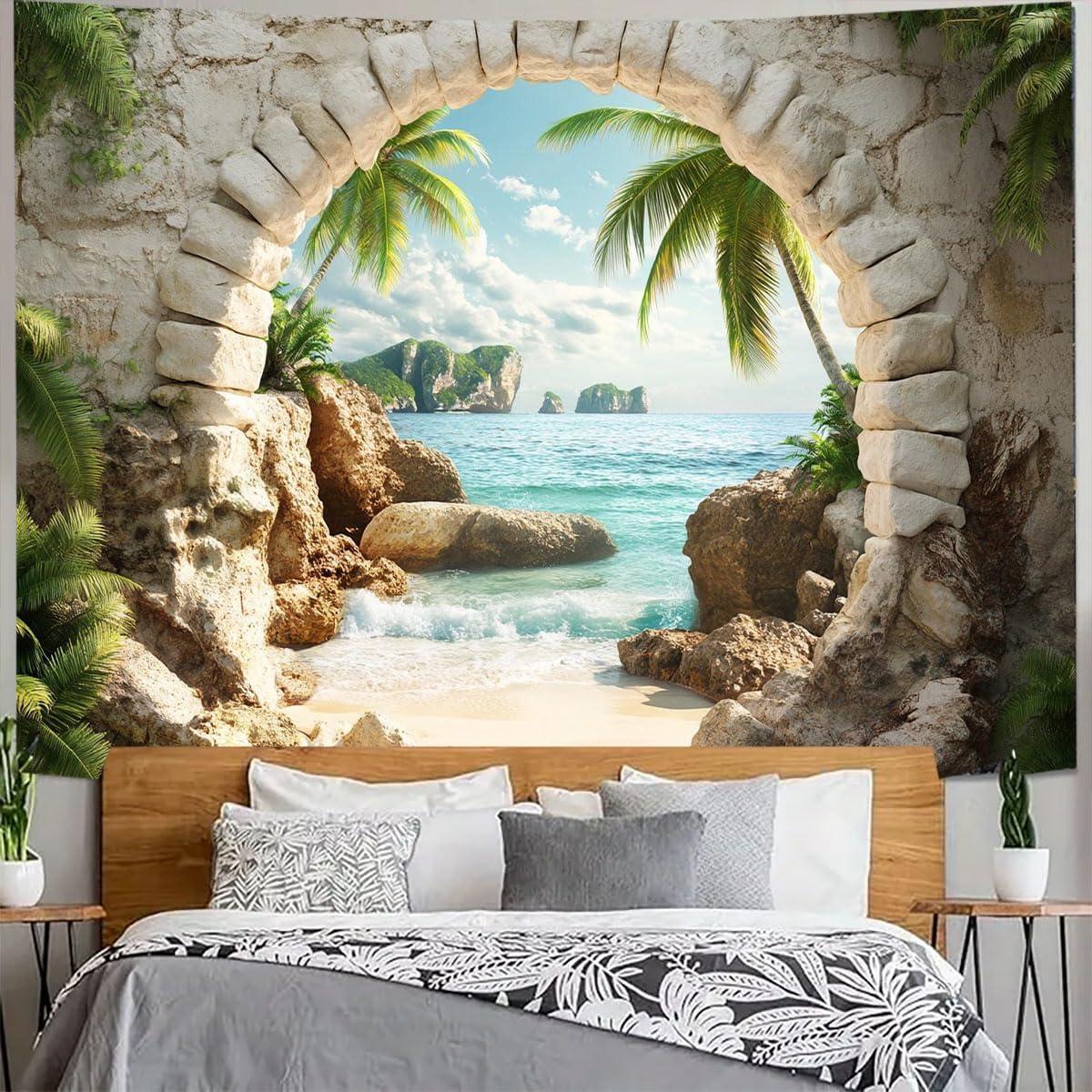 Tapestry Fendrom beach ocean sea tropical island 75x100