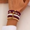 Fashion Letter Beaded Bracelet Set Women'S Multi-Layer Soft Pottery Stacked Bracelet Super Bowl Holiday Bracelet