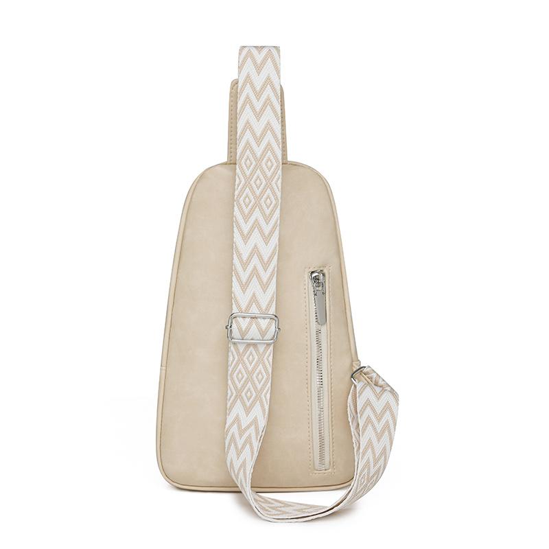 Vintage Women's Large Capacity Chest Bag PU Crossbody Bag