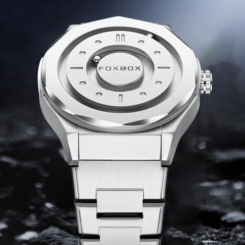 FOXBOX Mens Wristwatch Business Pointer Magnetic Force Waterproof Sports Quartz Male Watch Fashion Man Watch Reloj Hommes