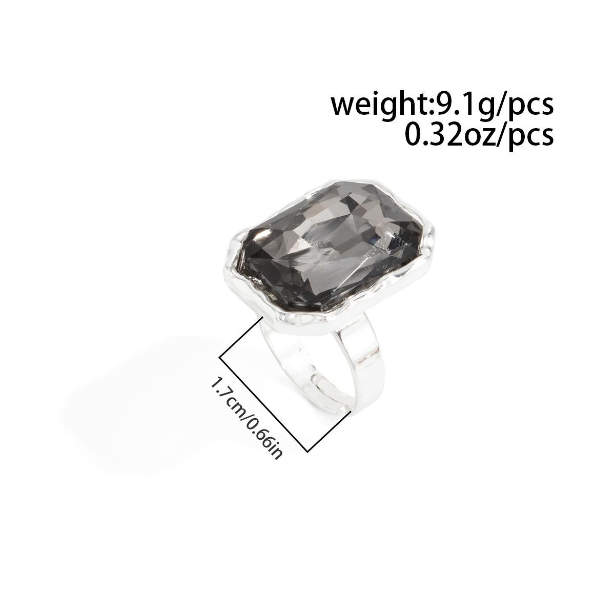 

Набір акрилових кришталевих кілець Геометричне квадратне металеве кільце Модні ювелірні вироби для жінок Розкішний стиль Кільця, що складаються один на одного Аксесуар для повсякденного носіння та особливих випадків