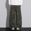 Autumn and Winter Pure Cotton American Camouflage High Street Washed Scimitar Tooling Straight-leg Pants Men's Trend Niche Design Casual Pants Men