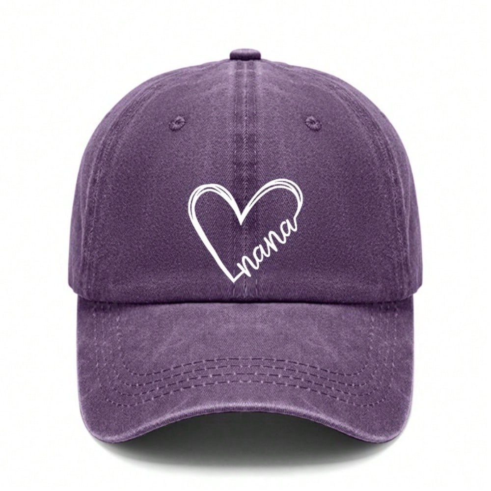 Unisex Nana Print Baseball Cap | Soft Fabric Adjustable Curved Brim Casual Streetwear Baseball Hat For Mother's Day Gift
