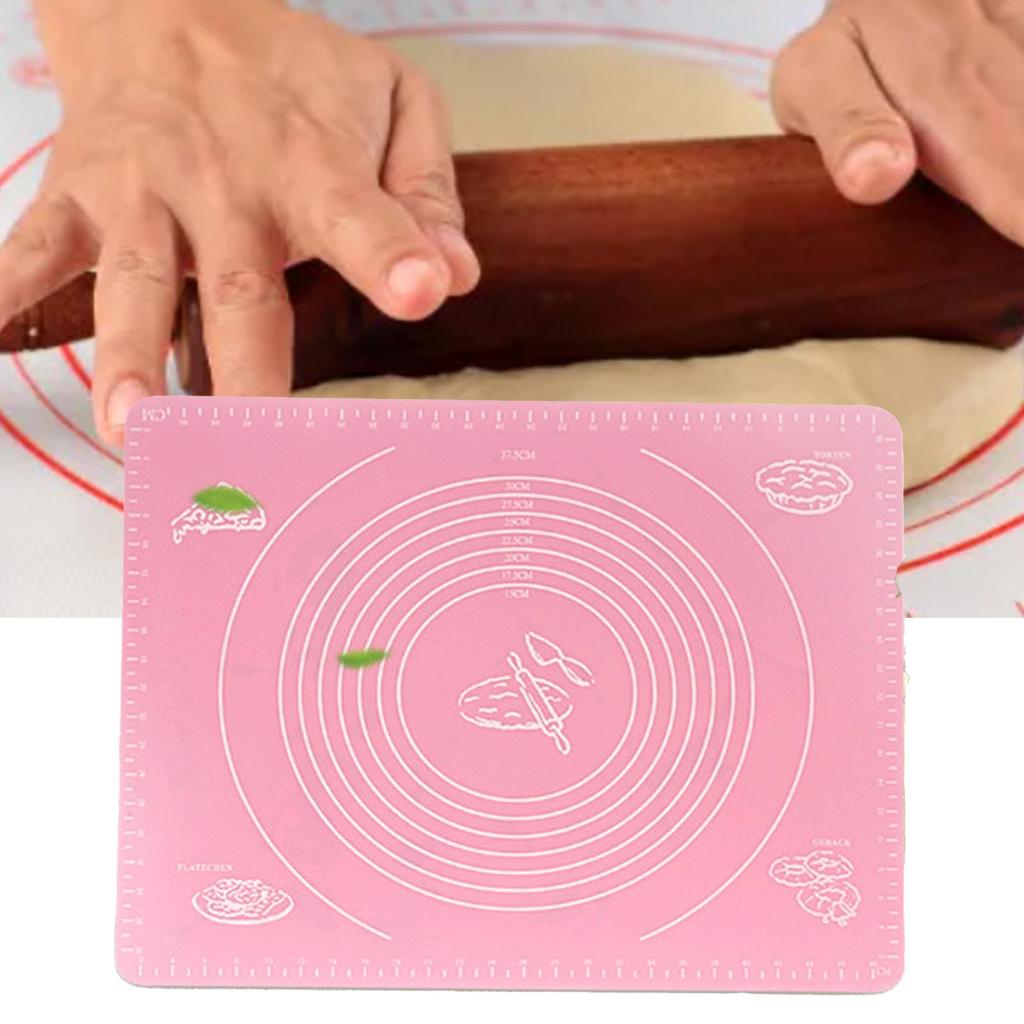 Non Stick Silicone Pastry Mat Thick Silicone Baking Mat with Msurements for Baking Rolling Pastry Dough Pizza