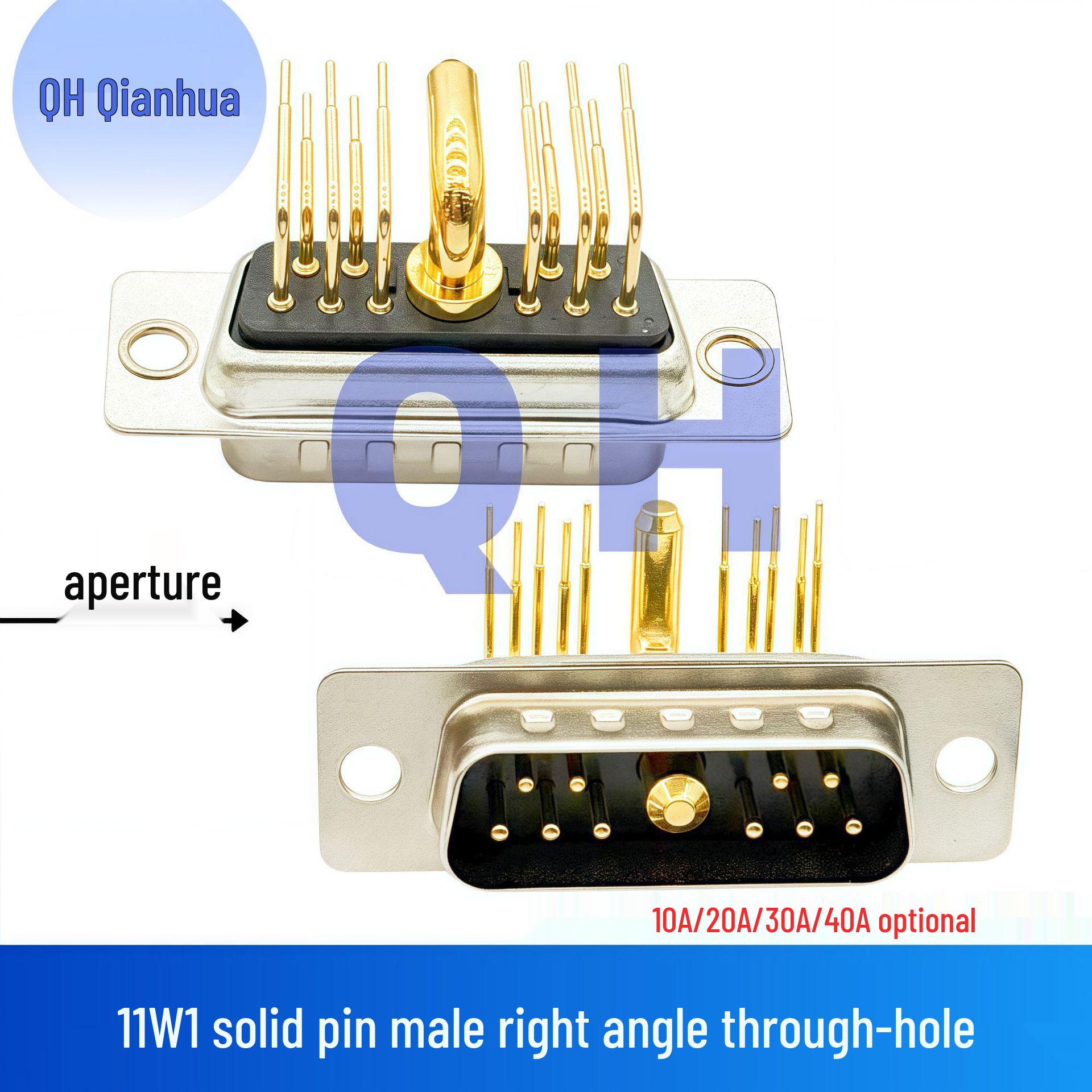 

11W1 Male/Female D-SUB Connector with 90° Bent Leg Solder Plate and Rivet Bracket
