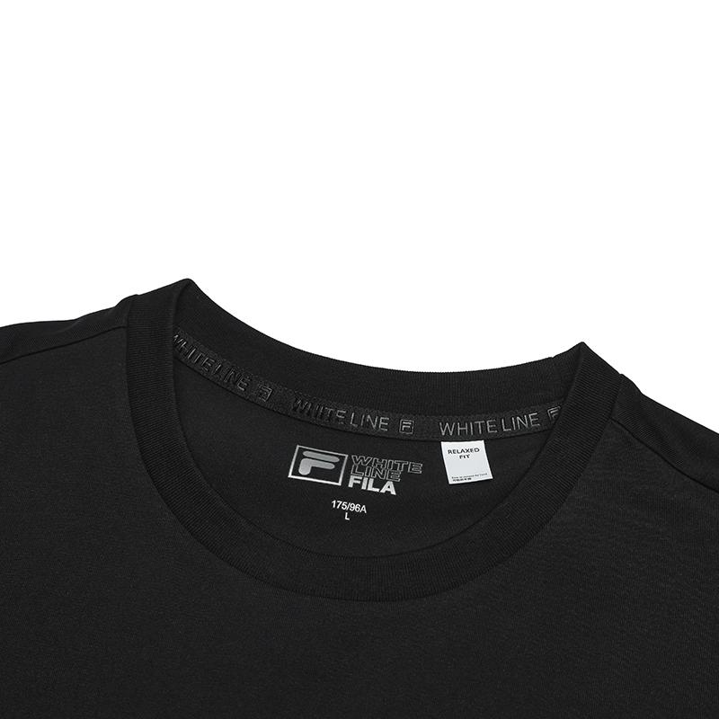 Fila White Soft Master Fashion Versatile Simple Comfortable Knitted Short Sleeve T-Shirt Men T-Shirts Black F11M513104FBK