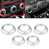 5pcs Chrome Car Volume & Air Conditioning Knobs Button Trim Cover for Land Rover Discovery 4 LR4 2009 2010 2011 2012 2013