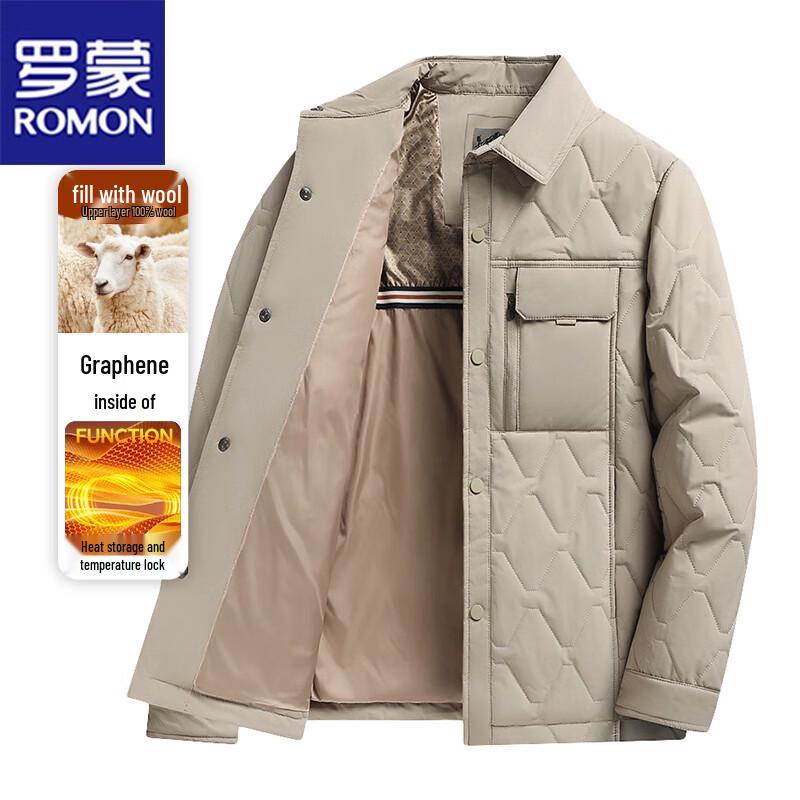 

ROMON Men s Business Casual Lapel Padded Jacket 5XL