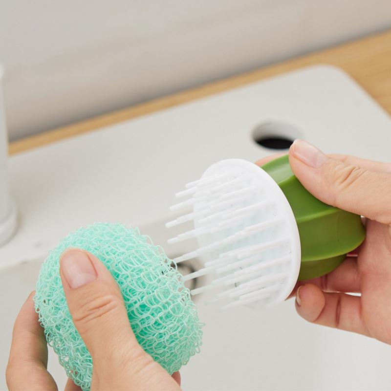 Mini Spülbürste mit Griff Mehrzweck-Scheuerbürste für Haushalt Universal Küchenspülbürste mit Abtropfschale Reinigungsbürste